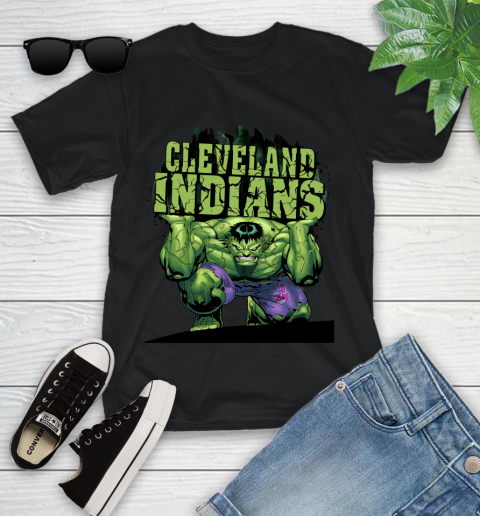 Cleveland Indians MLB Baseball Incredible Hulk Marvel Avengers Sports Youth T-Shirt 2