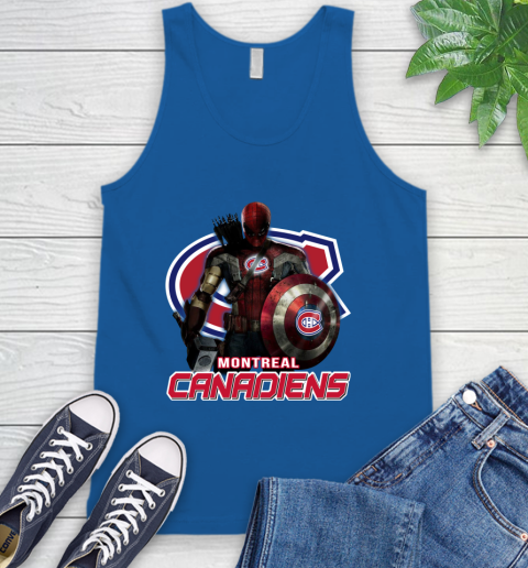 NHL Captain America Thor Spider Man Hawkeye Avengers Endgame Hockey Montreal Canadiens Tank Top 5