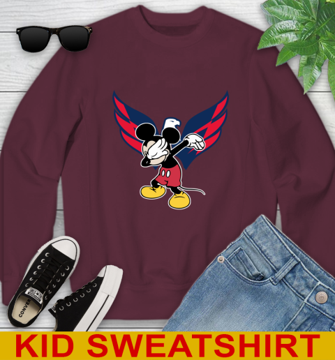 Washington Capitals NHL Hockey Dabbing Mickey Disney Sports Youth Sweatshirt 5