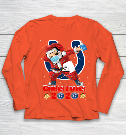 Indianapolis Colts Funny Santa Claus Dabbing Christmas 2020 NFL Youth Long Sleeve 3