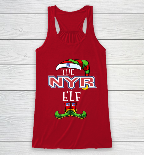 New York Rangers Christmas ELF Funny NHL Racerback Tank 4