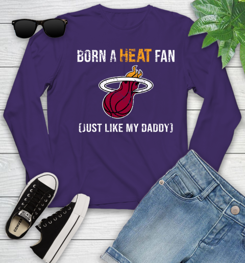 NBA Miami Heat Loyal Fan Just Like My Daddy Basketball Shirt Youth Long Sleeve 4