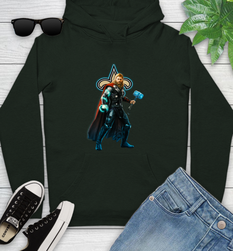 NFL Thor Avengers Endgame Football New Orleans Saints Youth Hoodie 13