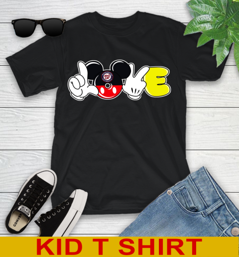 Washington Nationals MLB Baseball Love Mickey Disney Sports Youth T-Shirt 2
