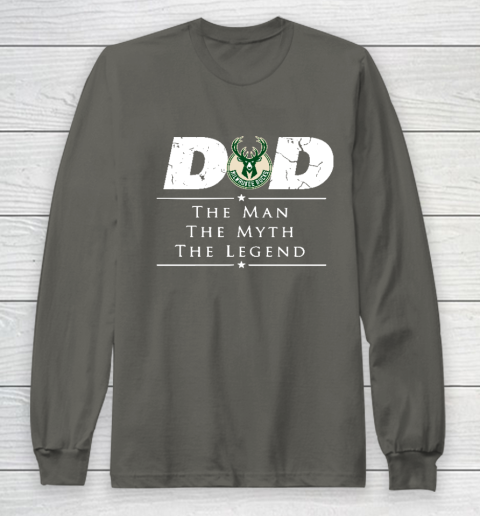 Milwaukee Bucks NBA Basketball Dad The Man The Myth The Legend Long Sleeve T-Shirt 5