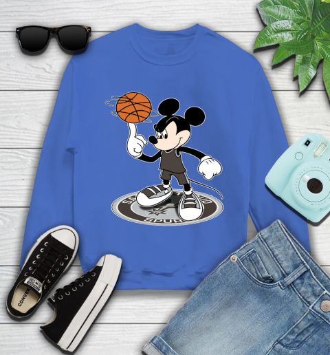 NBA Basketball San Antonio Spurs Cheerful Mickey Disney Shirt Youth Sweatshirt 7