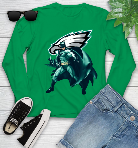 NFL Batman Football Sports Philadelphia Eagles Youth Long Sleeve 6