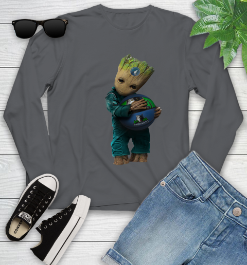 NBA Groot Guardians Of The Galaxy Basketball Sports Minnesota Timberwolves Youth Long Sleeve 8