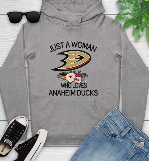NHL Just A Woman Who Loves Anaheim Ducks Hockey Sports Youth Hoodie 4