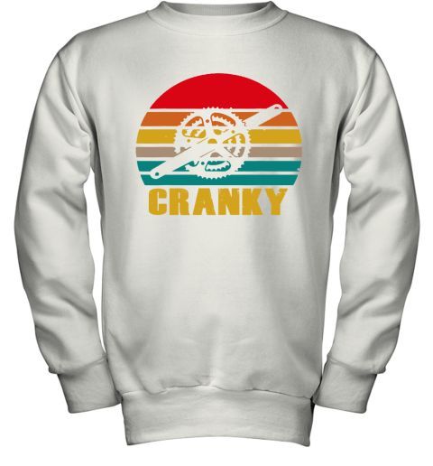 Bicycle Cranky Cycling Lovers Sunset Vintage Youth Sweatshirt