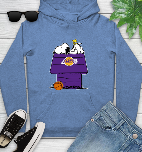Los Angeles Lakers NBA Basketball Snoopy Woodstock The Peanuts Movie Youth Hoodie 12