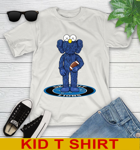 NFL Football Detroit Lions Kaws Bff Blue Figure Shirt Youth T-Shirt 12