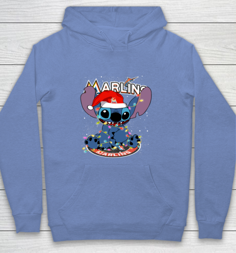 Miami Marlins MLB noel stitch Baseball Christmas Youth Hoodie 7