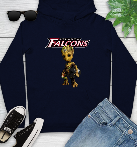 Atlanta Falcons NFL Football Groot Marvel Guardians Of The Galaxy Youth Hoodie 4