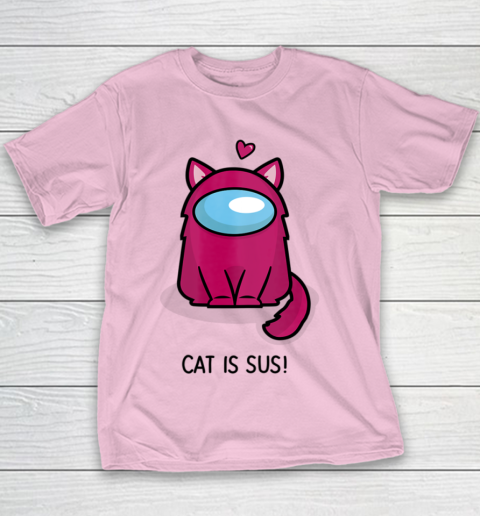Among Us Game Shirt Cute Cat Astronaut Among me or us Nerdy Girl Gamer Youth T-Shirt 5
