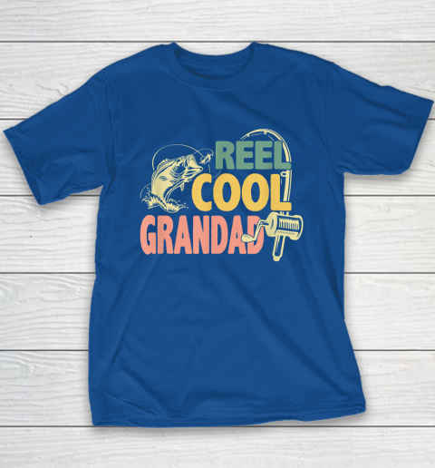 Reel Cool Grandad Fishing Shirts Funny Fathers Day Fisher Youth T-Shirt