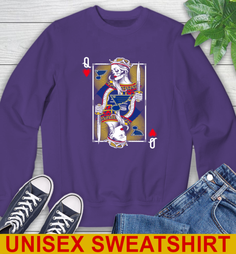NHL Hockey St.Louis Blues The Queen Of Hearts Card Shirt Sweatshirt 4