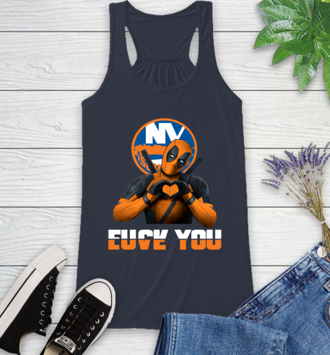 NHL New York Islanders Deadpool Love You Fuck You Hockey Sports Racerback Tank 10