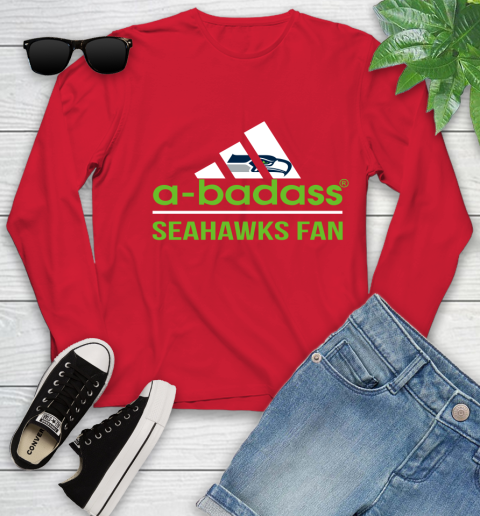 Seattle Seahawks NFL Football A Badass Adidas Adoring Fan Sports Youth Long Sleeve 11