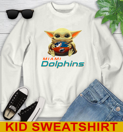NFL Football Miami Dolphins Baby Yoda Star Wars Shirt Youth Sweatshirt
