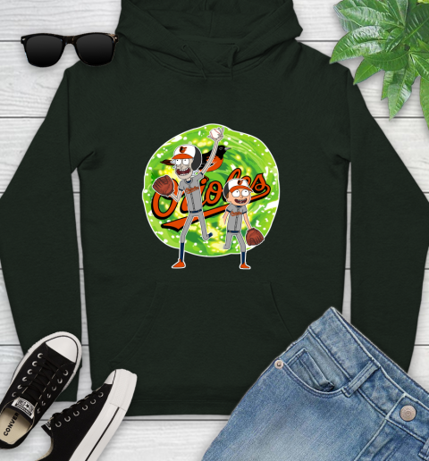 MLB Baltimore Orioles Rick And Morty Baseball Sports Youth Hoodie 13