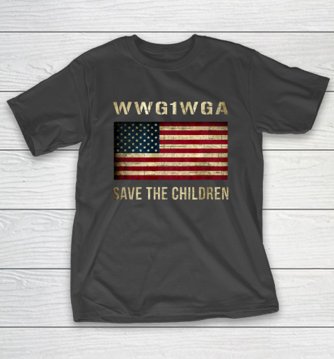 Save Children WWG1WGA American Flag Awareness 2020 Vintage T-Shirt