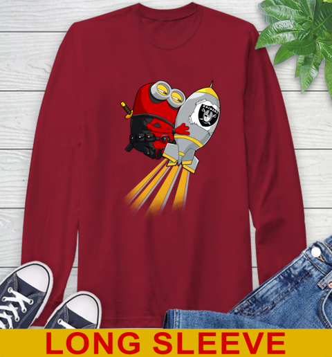 NFL Football Oakland Raiders Deadpool Minion Marvel Shirt Long Sleeve T-Shirt 9