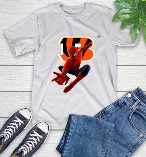 NFL Spider Man Avengers Endgame Football Cincinnati Bengals T-Shirt 12