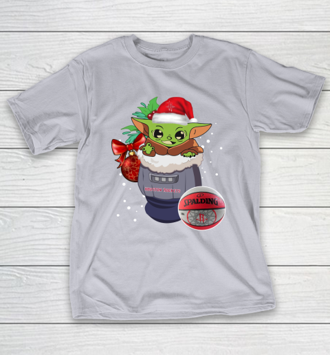 Houston Rockets Christmas Baby Yoda Star Wars Funny Happy NBA T-Shirt 7