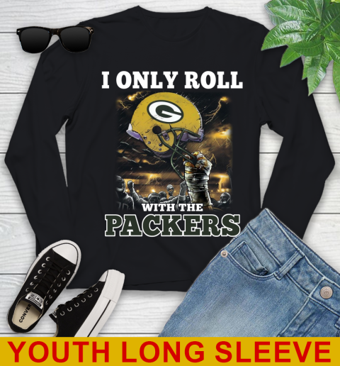 Green Bay Packers NFL Football I Only Roll With My Team Sports Youth Long Sleeve