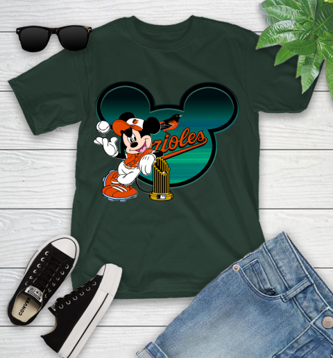 MLB Baltimore Orioles The Commissioner's Trophy Mickey Mouse Disney Youth T-Shirt 5