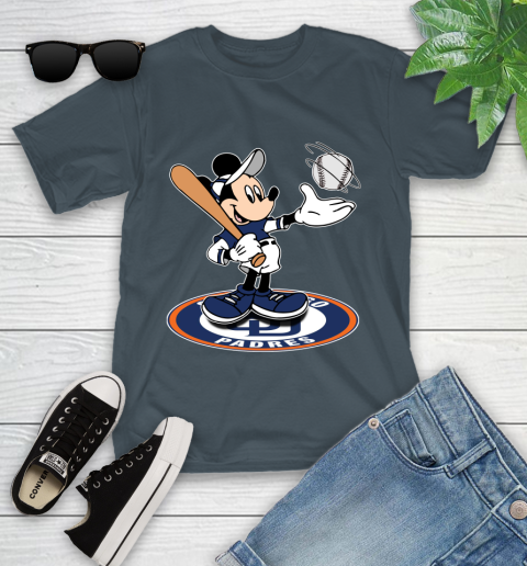 MLB Baseball San Diego Padres Cheerful Mickey Disney Shirt Youth T-Shirt 8