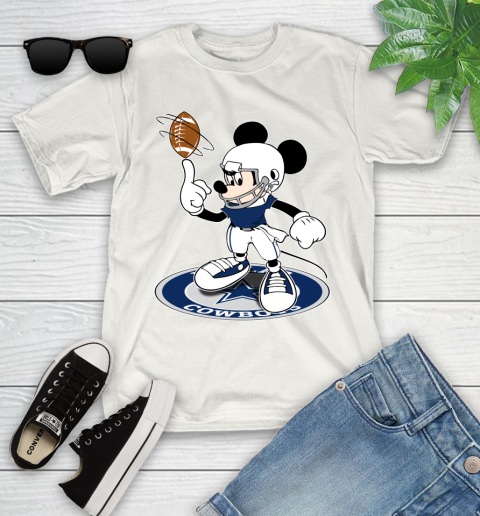 NFL Football Dallas Cowboys Cheerful Mickey Disney Shirt Youth T-Shirt 2