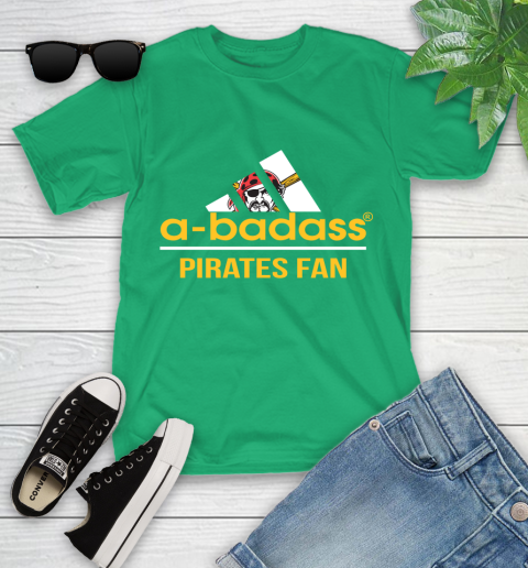 MLB A Badass Pittsburgh Pirates Fan Adidas Baseball Sports Youth T-Shirt 8