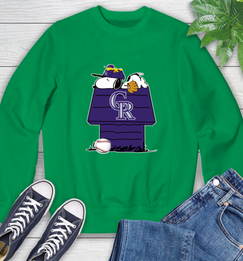MLB Colorado Rockies Snoopy Woodstock The Peanuts Movie Baseball T Shirt Sweatshirt 6