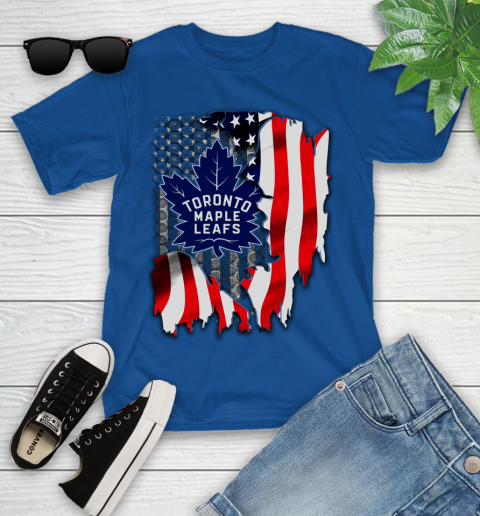 Toronto Maple Leafs NHL Hockey American Flag Youth T-Shirt 12