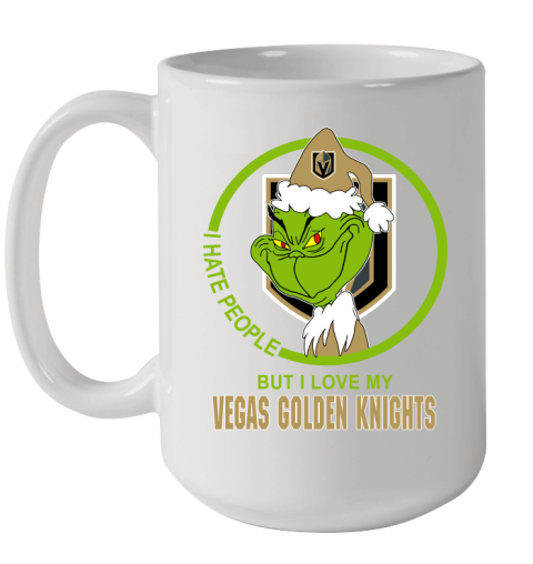 Vegas Golden Knights NHL Christmas Grinch I Hate People But I Love My Favorite Hockey Team Ceramic Mug 15oz