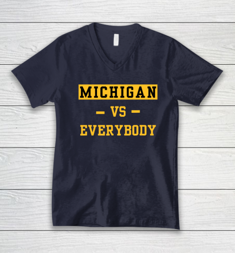 Michigan Vs Everybody V-Neck T-Shirt 2