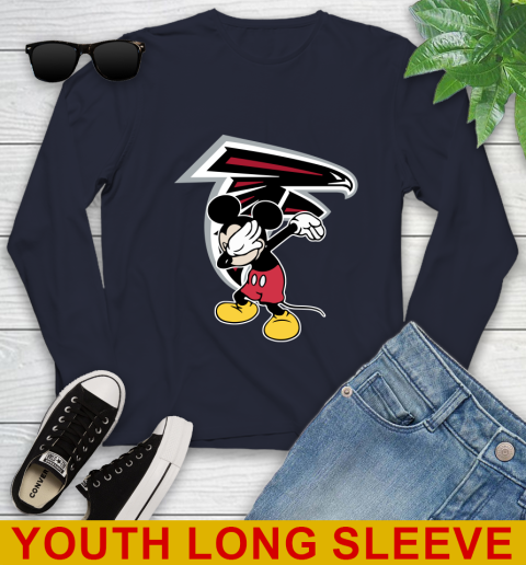 Atlanta Falcons NFL Football Dabbing Mickey Disney Sports Youth Long Sleeve 3