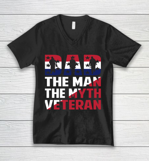 Veteran Shirt Dad the Man the myth Veteran V-Neck T-Shirt