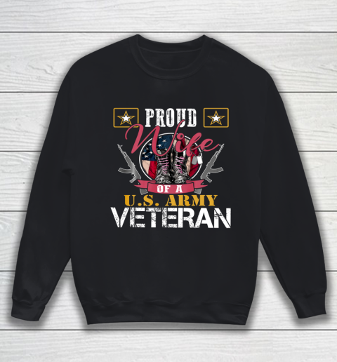 Veteran Shirt Vintage Proud Wife Of A U S Army Veteran Sweatshirt