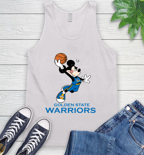 NBA Basketball Golden State Warriors Cheerful Mickey Mouse Shirt Tank Top 2
