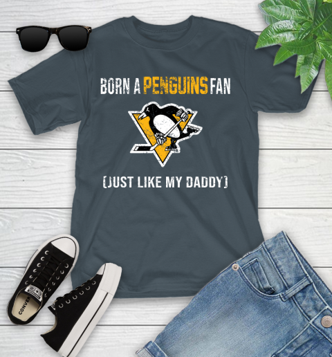 NHL Pittsburgh Penguins Hockey Loyal Fan Just Like My Daddy Shirt Youth T-Shirt 9