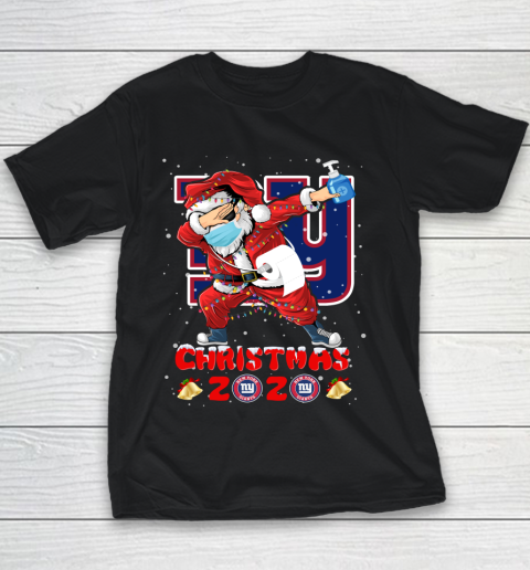 New York Giants Funny Santa Claus Dabbing Christmas 2020 NFL Youth T-Shirt