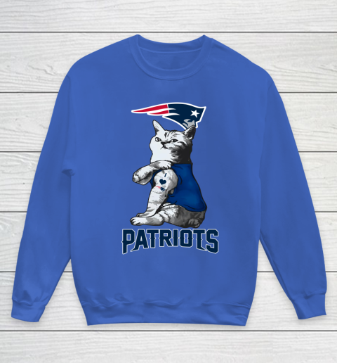 NFL Football My Cat Loves New England Patriots Youth Sweatshirt 6