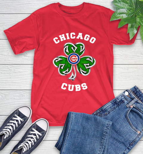 MLB Chicago Cubs Three Leaf Clover St Patrick's Day Baseball Sports T-Shirt 11