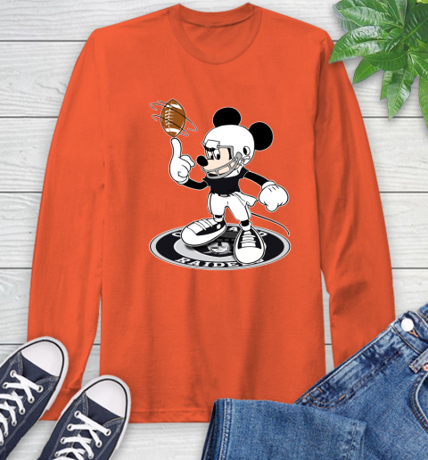 NFL Football Oakland Raiders Cheerful Mickey Disney Shirt Long Sleeve T-Shirt 5
