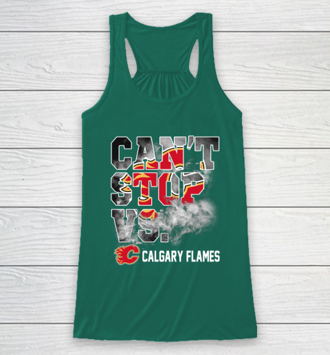 NHL Calgary Flames Hockey Can't Stop Vs Racerback Tank 5