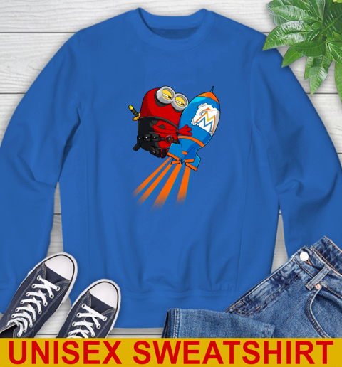 MLB Baseball Miami Marlins Deadpool Minion Marvel Shirt Sweatshirt 11