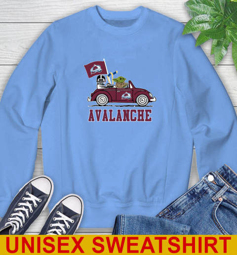 NHL Hockey Colorado Avalanche Darth Vader Baby Yoda Driving Star Wars Shirt Sweatshirt 11